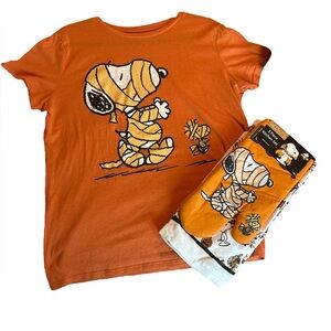 Peanuts Snoopy and Woodstock Mummy Kitchen Set and Tshirt! Great gift!